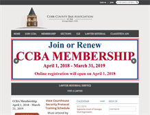 Tablet Screenshot of cobbcountybar.org